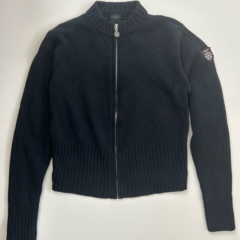 Vintage Adidas Full Zip Wool Sweater Jacket